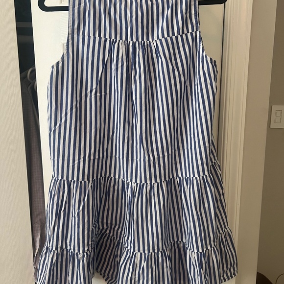 Pomander Place Blue/White Stripe Sleeveless Cotton Poplin Kenzo Dress Size XL - Picture 3 of 6